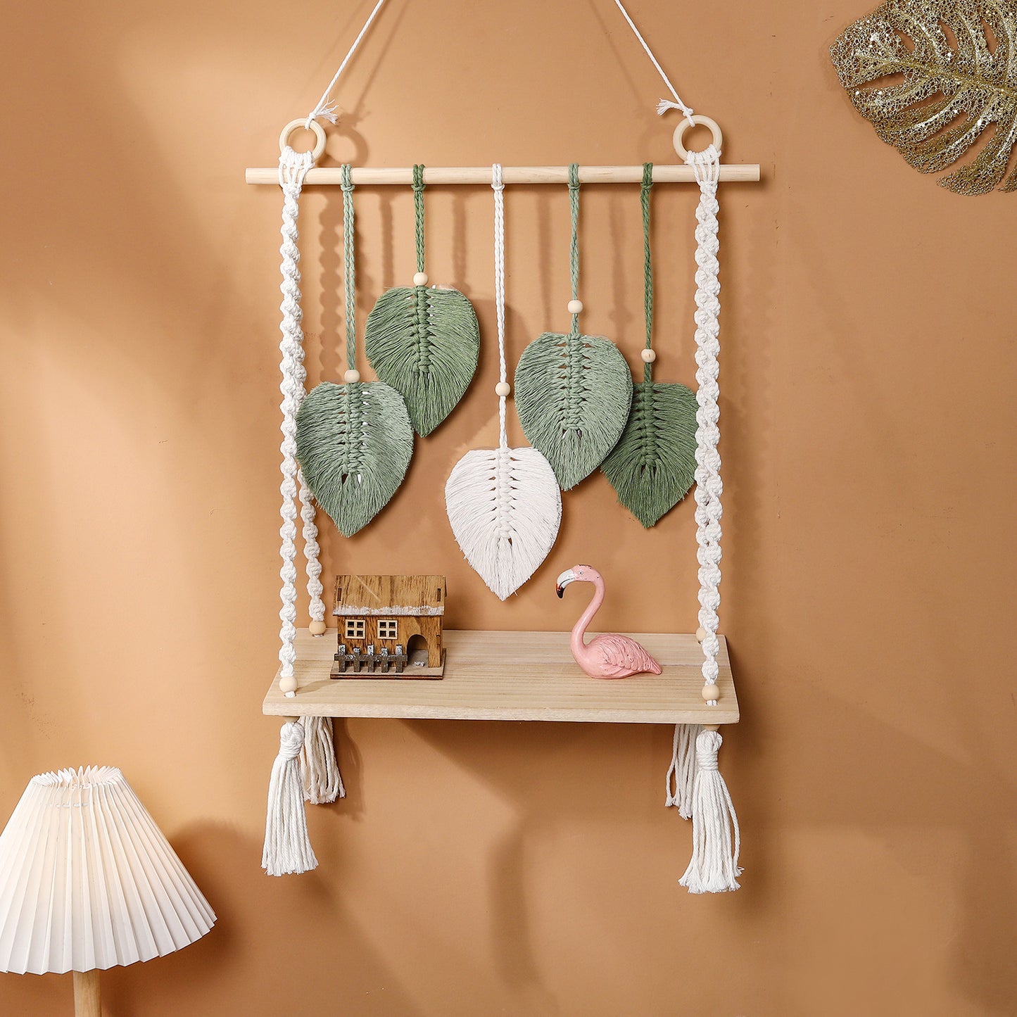 Macrame Leaf Shelf Decor Homeandso
