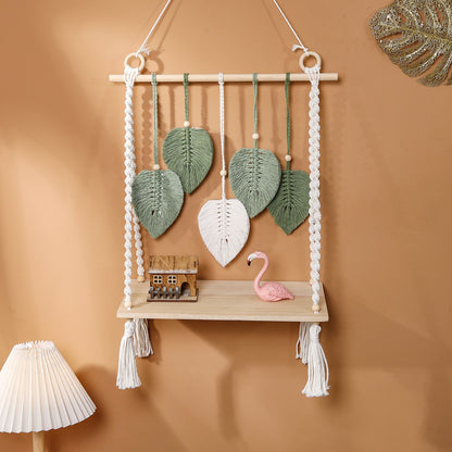 Macrame Leaf Shelf Decor Homeandso