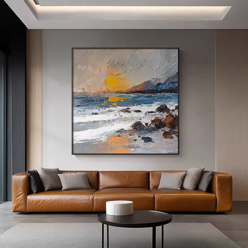 Textured Seascape Canvas Wall Art Homeandso
