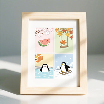 Whimsical Penguin Themed Art Frame