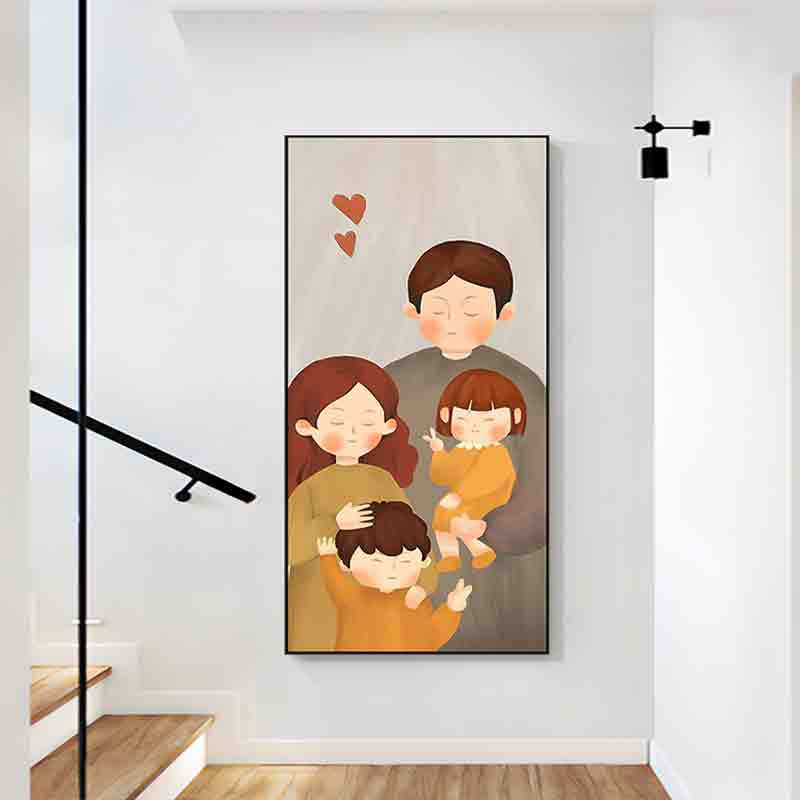 Framed Family Illustration Wall Art Homeandso