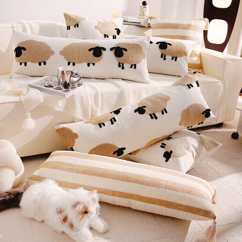 Long Sheep-Themed Decorative Pillow