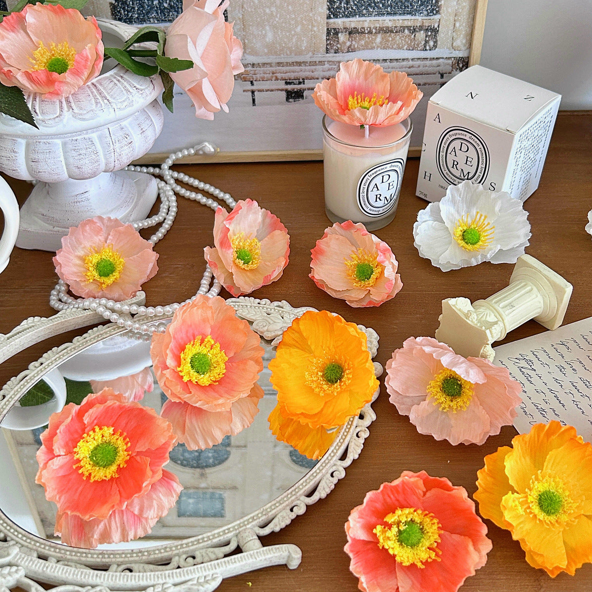 Realistic Fabric Flower Brooch