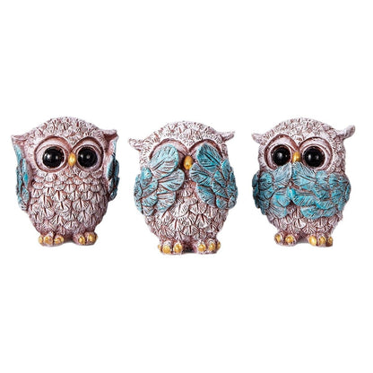 Decorative Owl Figurine Set Homeandso