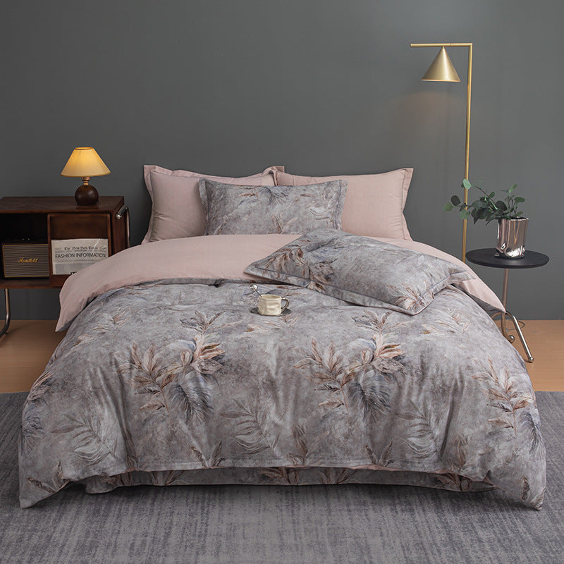 Nature-Inspired Botanical Print Duvet Cover Set