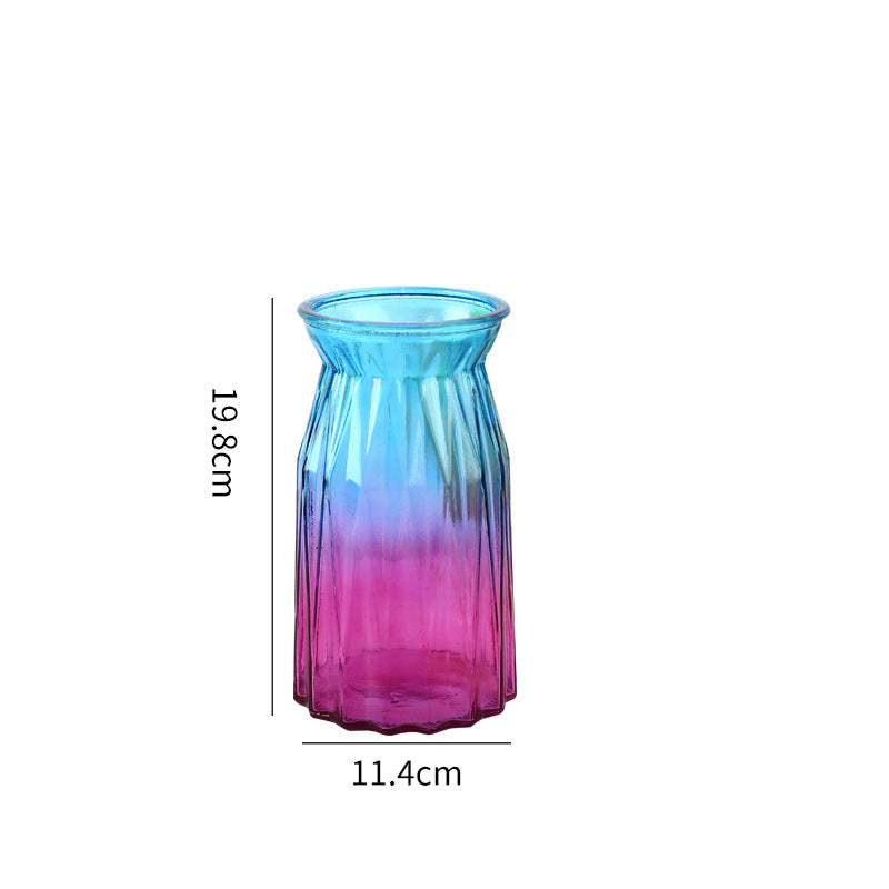 Geometric Patterned Glass Flower Vase