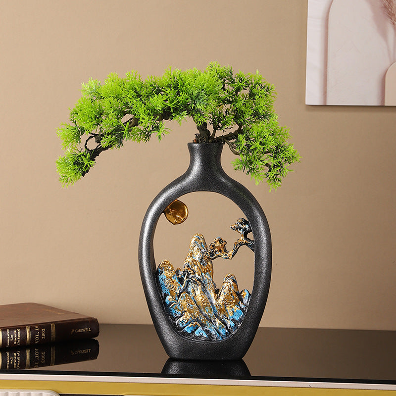 Artistic Mountain Landscape Decorative Vase Homeandso