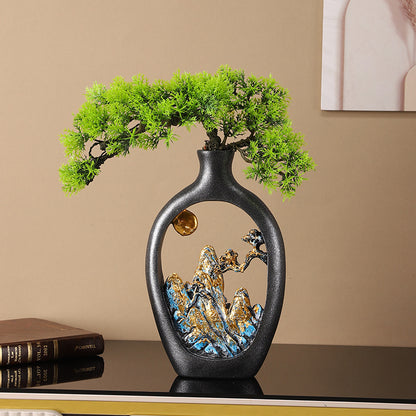 Artistic Mountain Landscape Decorative Vase Homeandso