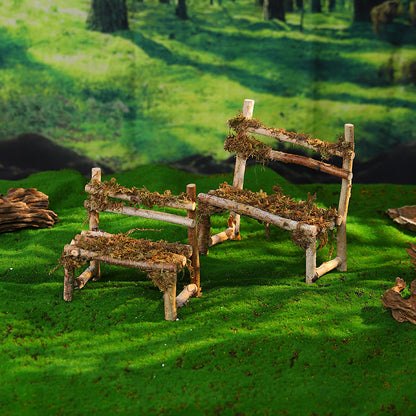 Rustic Wooden Miniature Bench Homeandso