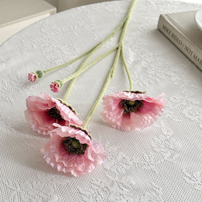 Realistic Poppy Floral Bouquet for Home Decor