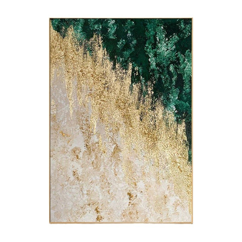 Textured Abstract Gold and Green Canvas Wall Art Homeandso