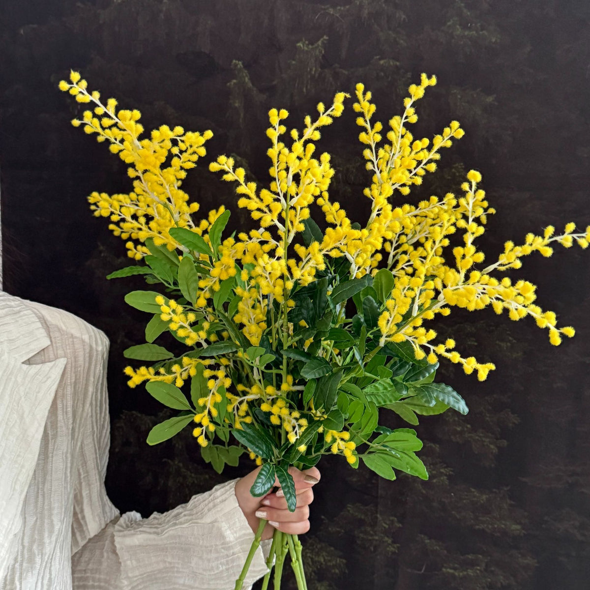 Elegant Decorative Mimosa Branch