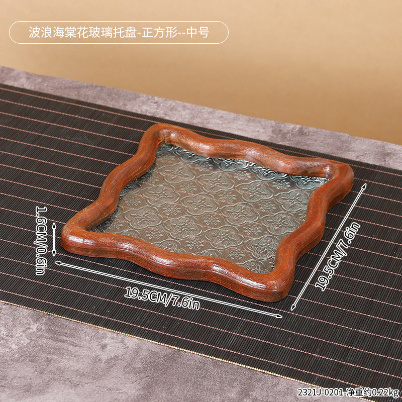 Decorative Artisan Glass Serving Tray Homeandso