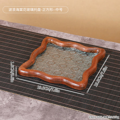 Decorative Artisan Glass Serving Tray Homeandso