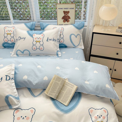 Playful Cartoon Bear Bedding Set Homeandso