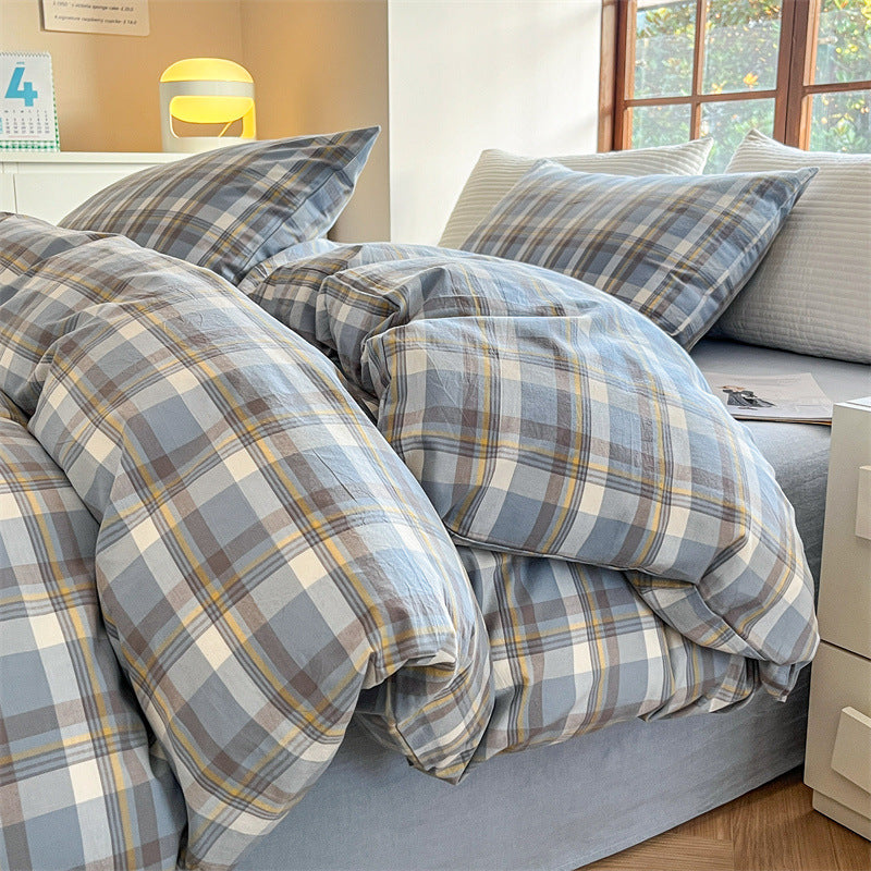 Decorative Modern Grid Pattern Bedding Set Homeandso