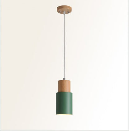 Modern Wooden and Metal Pendant Light