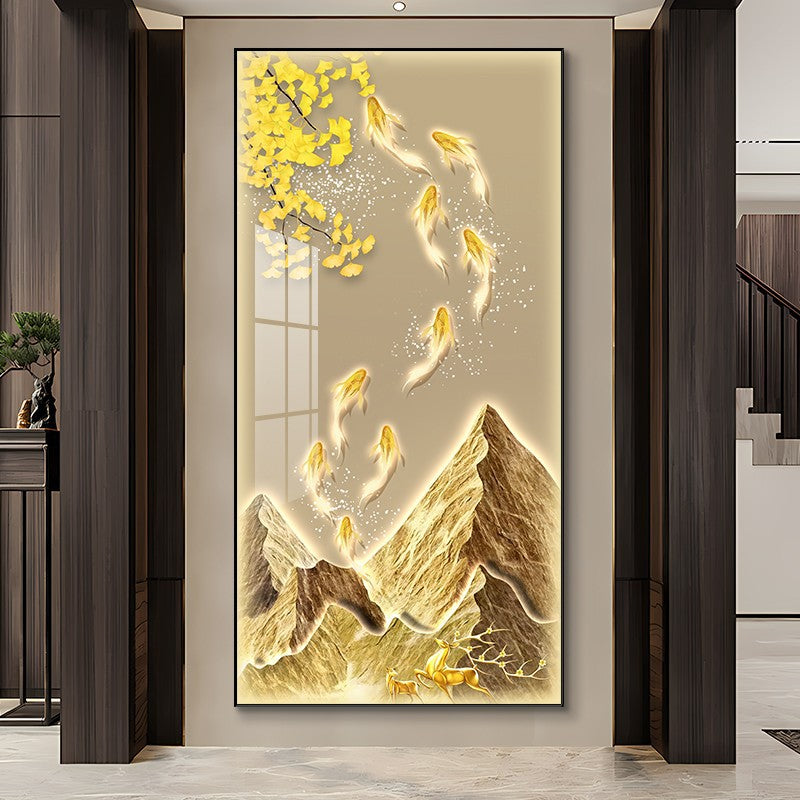 LED Illuminated Koi Fish Canvas Art Homeandso