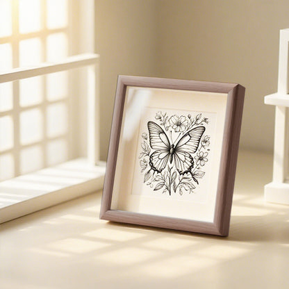 Elegant Butterfly Illustration Art Frame