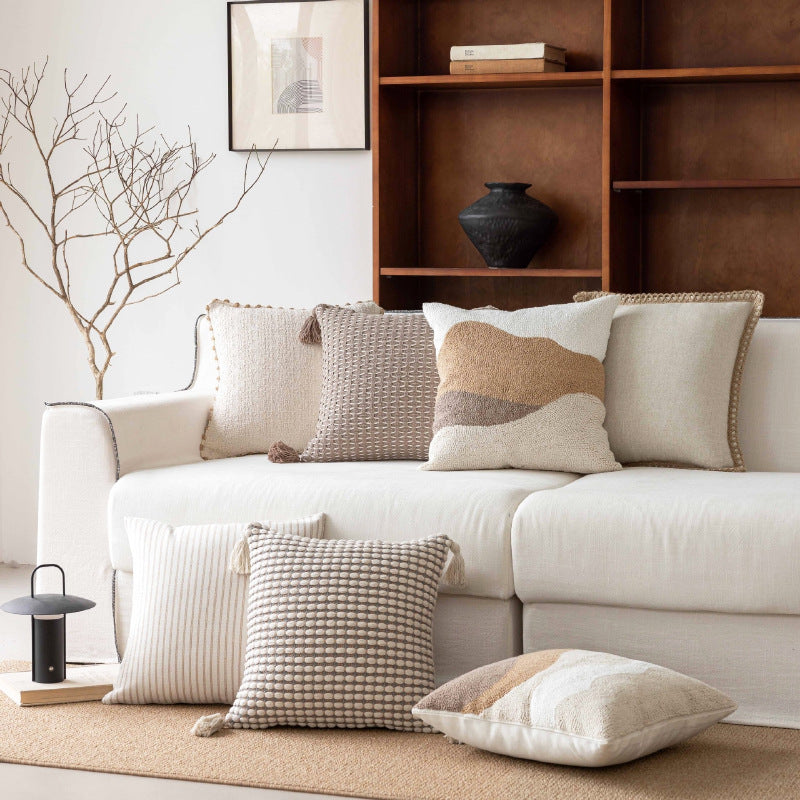 Striped Textured Throw Pillow