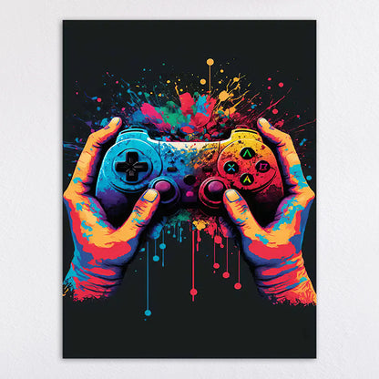 Vibrant Retro Gaming Console Art Print Homeandso