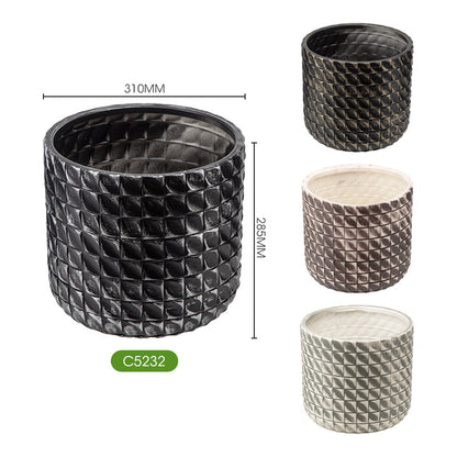 Textured Cylindrical Plant Container Homeandso