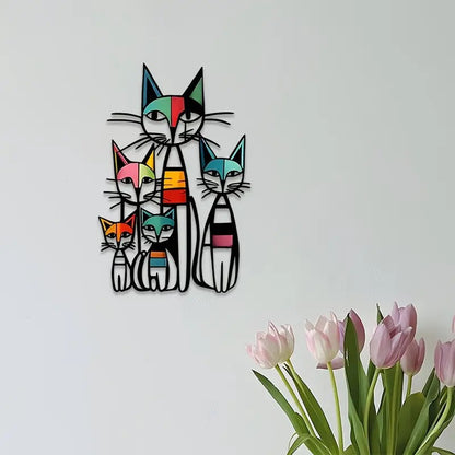 Cat-Themed Colorful Wall Art Homeandso