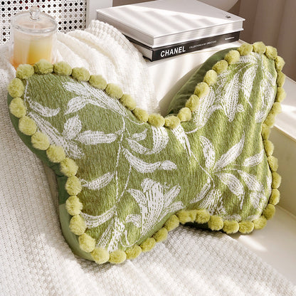 Artistic Floral Butterfly Shaped Throw Pillow