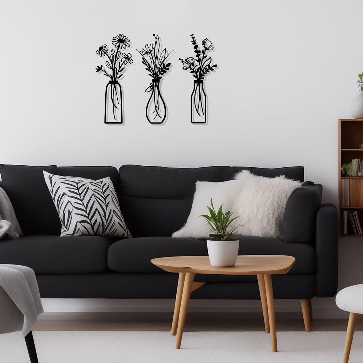 Decorative Floral Metal Wall Vase Homeandso