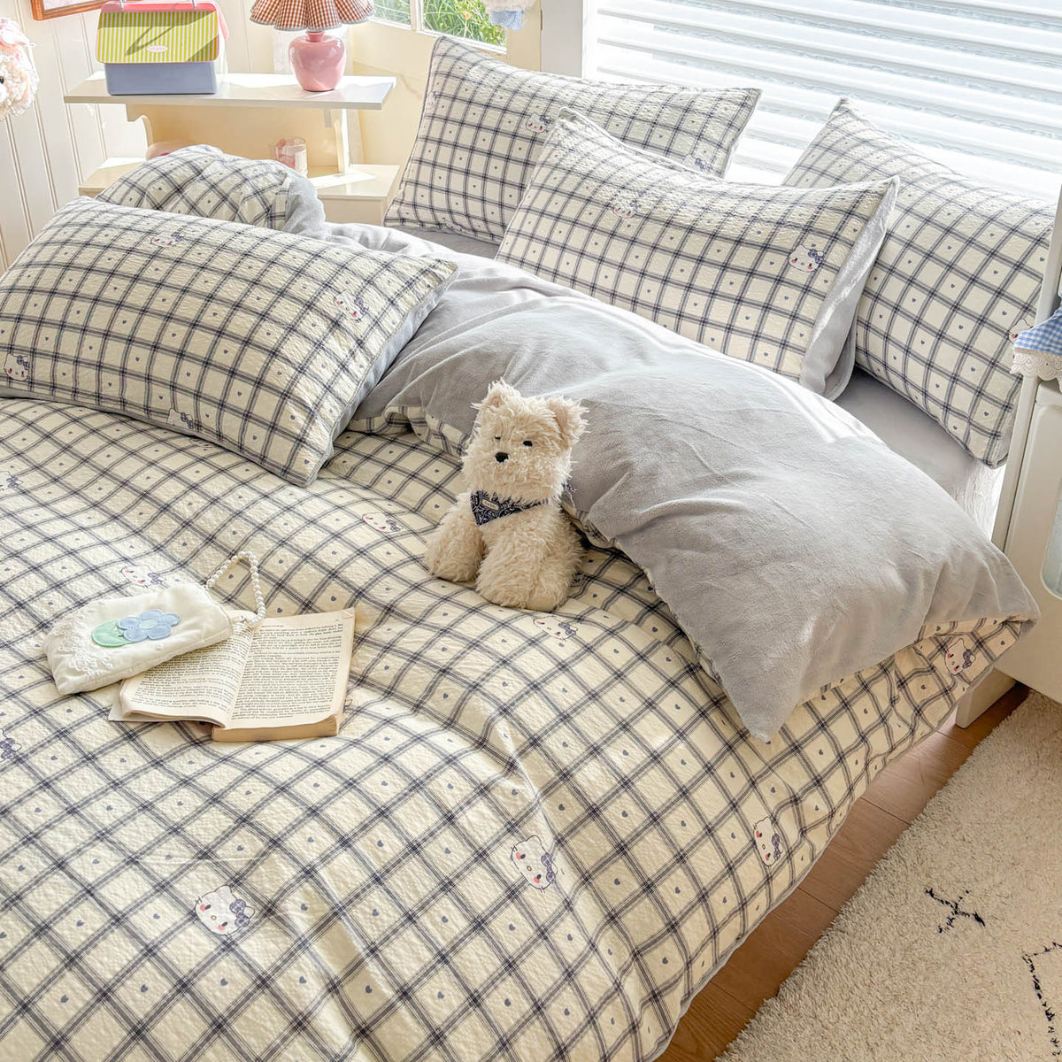 Playful Cartoon Print Duvet Cover Set Homeandso