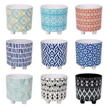 Contemporary Footed Ceramic Plant Pot Homeandso