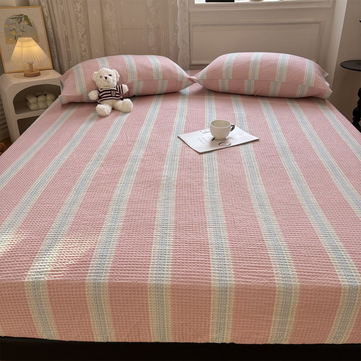 Decorative Textured Cotton Mattress Protector Homeandso