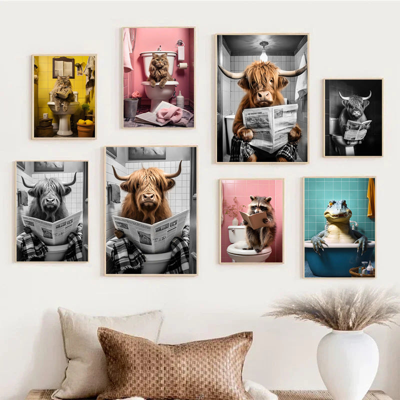Humorous Animal-Themed Wall Art Print Homeandso