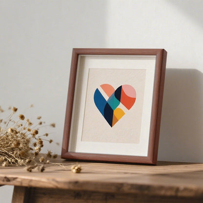 Framed Abstract Heart Artwork
