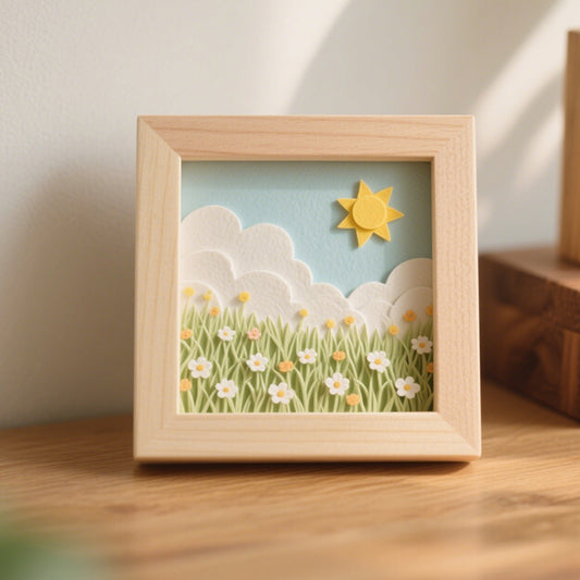 3D Layered Floral Shadow Box Art
