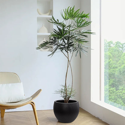 Elegant Textured Round Planter Homeandso
