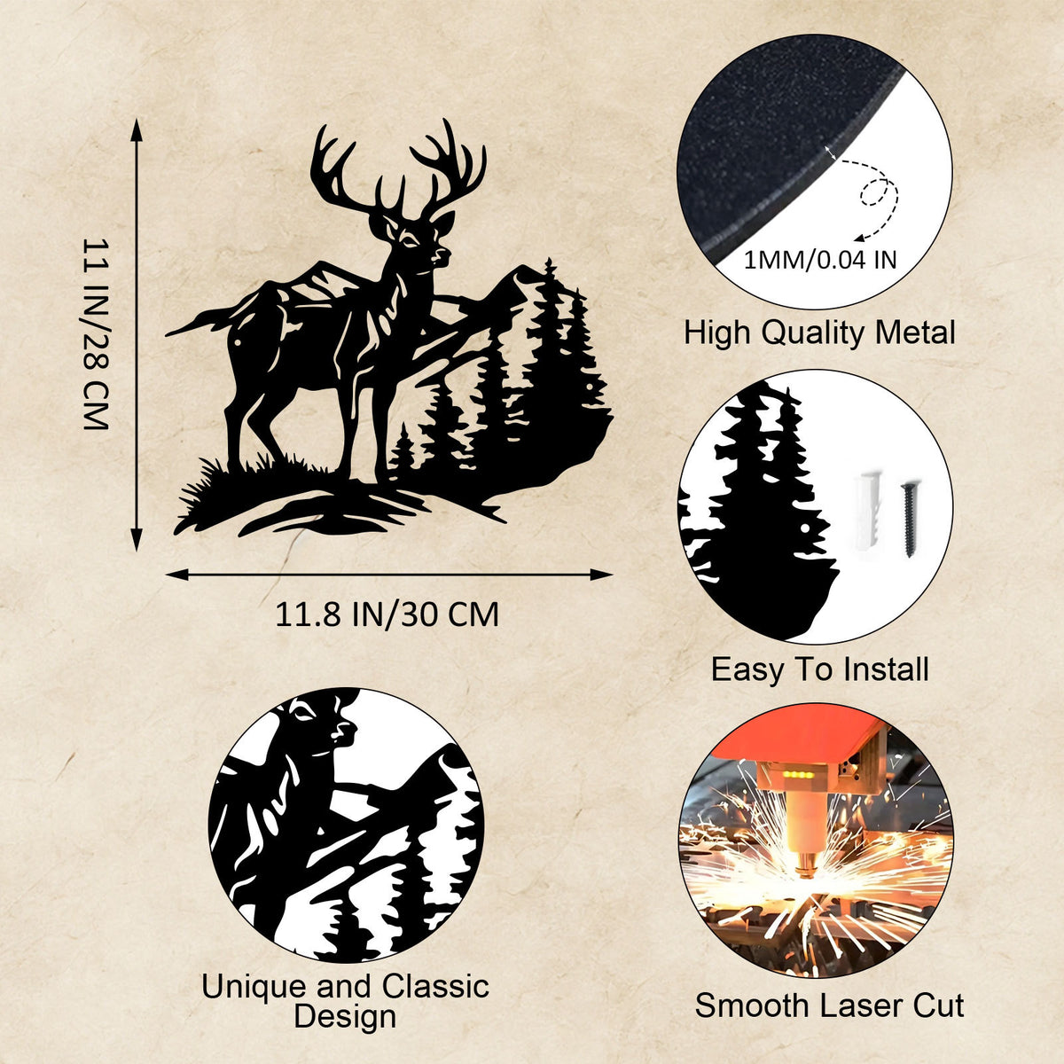 Metal Deer Wall Art Homeandso