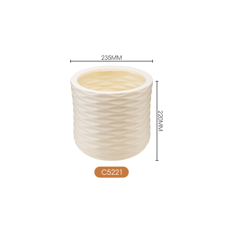 Decorative Textured Ceramic Planter Homeandso
