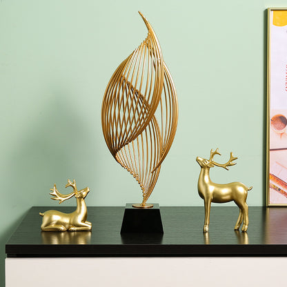 Elegant Metallic Wave Sculpture Homeandso