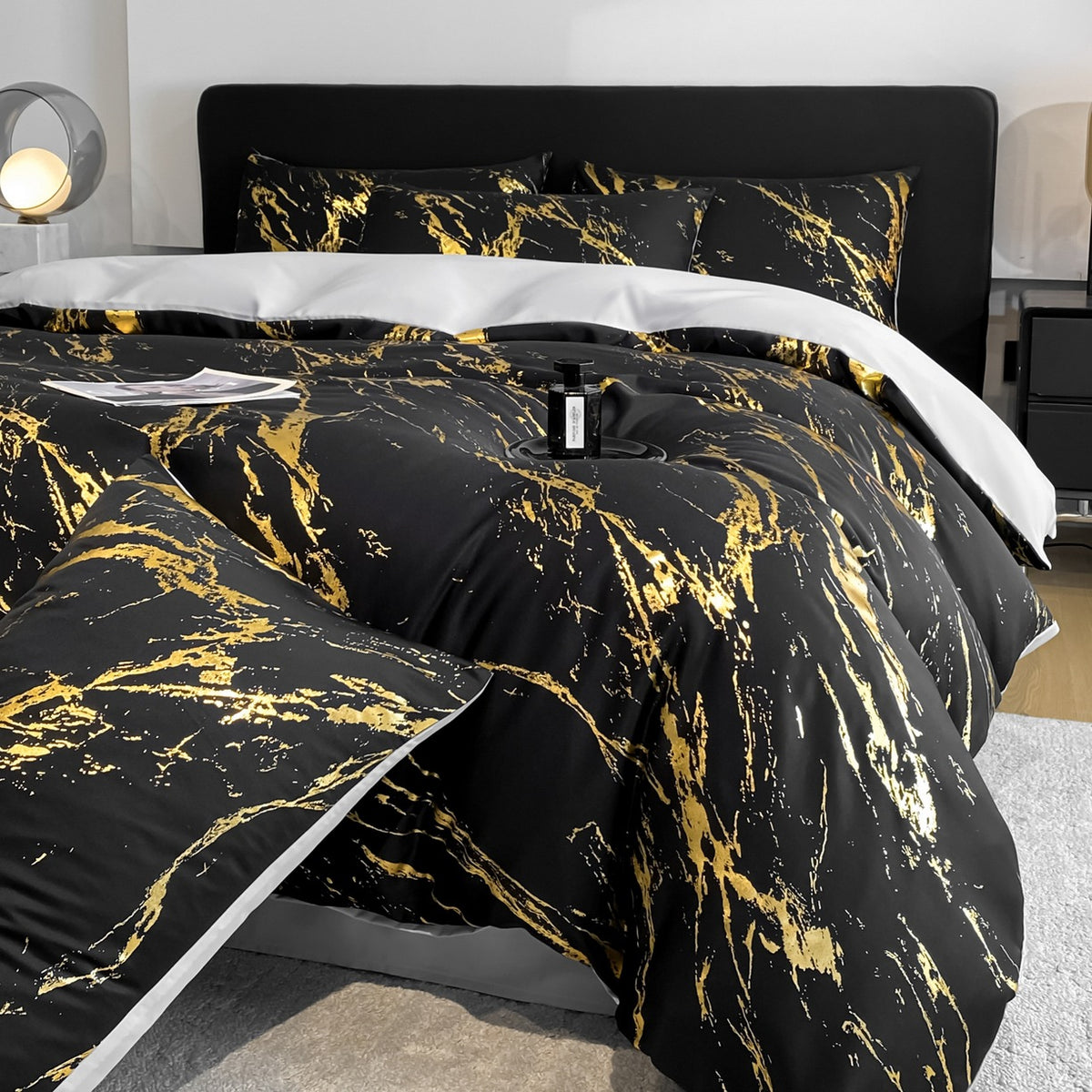 Decorative Elegant Marble Pattern Bedding Set Homeandso