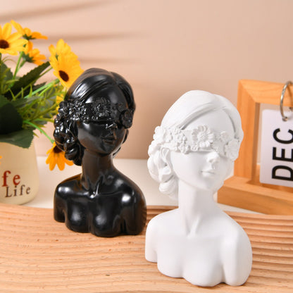 Decorative Flower Girl Bust Figurine Homeandso