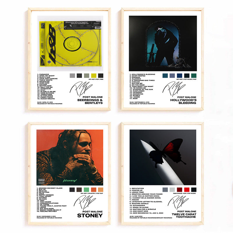 Retro Music-Themed Art Print Set Homeandso