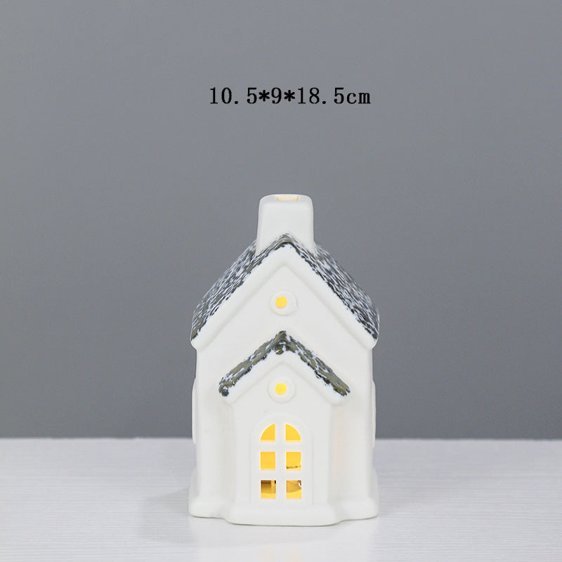 Ceramic Cottage Candle Holder Homeandso