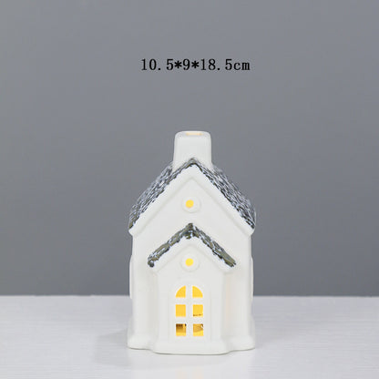 Ceramic Cottage Candle Holder Homeandso