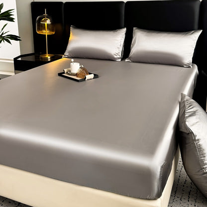 High-Thread Count Satin Bed Sheet Set