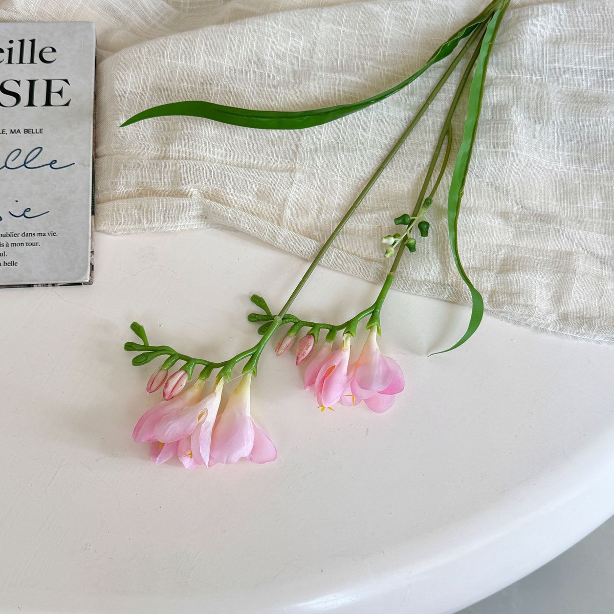 Elegant Faux Freesia Floral Stem