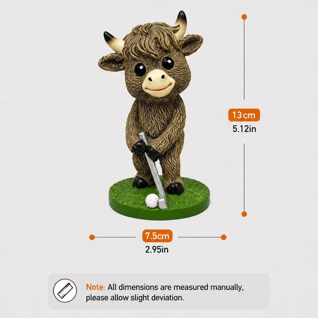 Cute Basketball Player Cow Figurine Homeandso