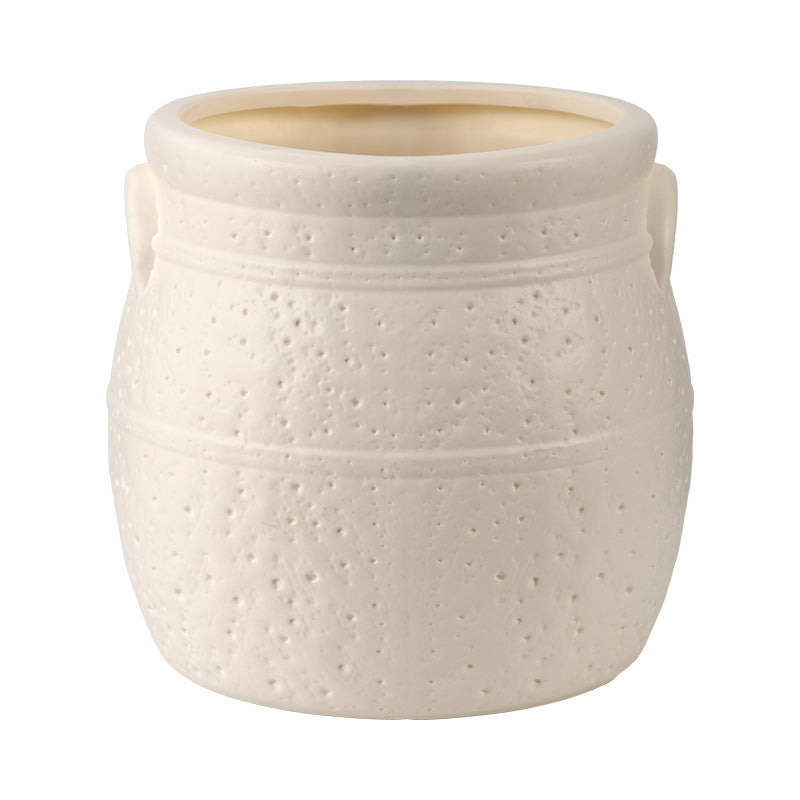 Textured Ceramic Flower Planter Homeandso