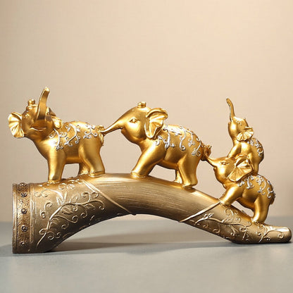 Decorative Elephant Family Sculpture Homeandso