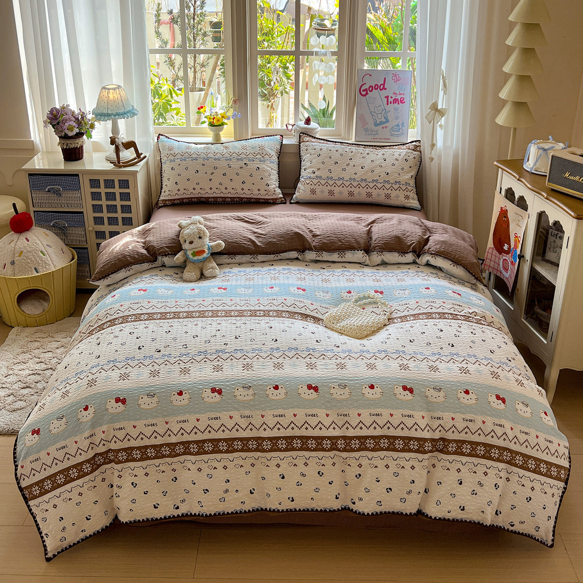 Playfully Embroidered Quilt Cover Set